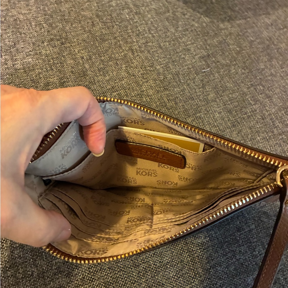 Michael Kors Tan Wristlet with Gold Accents - Picture 3 of 4